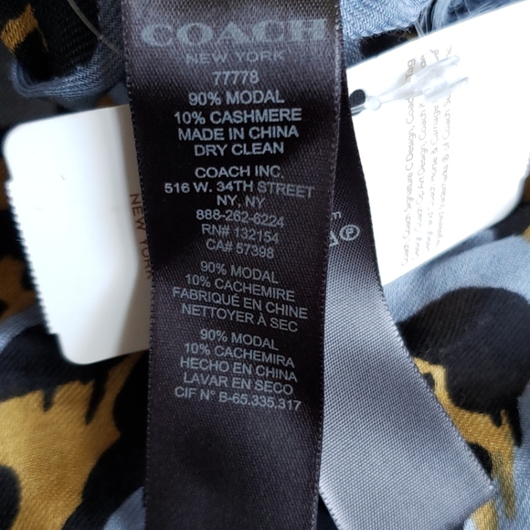 NWT Coach wild beast print shawl / scarf - Picture 4 of 6